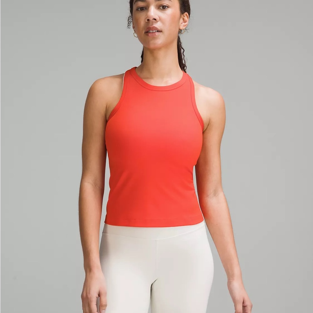 lululemon Align™ Waist-Length Racerback Solar Orange Tank Top Sz 4